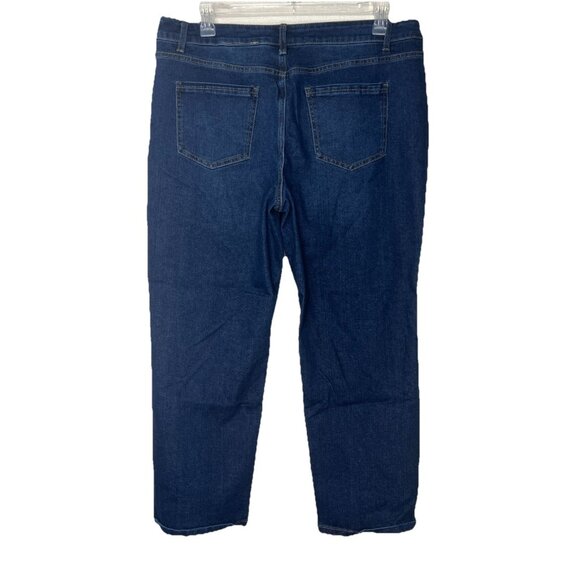 Time And Tru Dark Wash Jeans Slit Front Sz 18 Regular High Rise - Picture 7 of 11